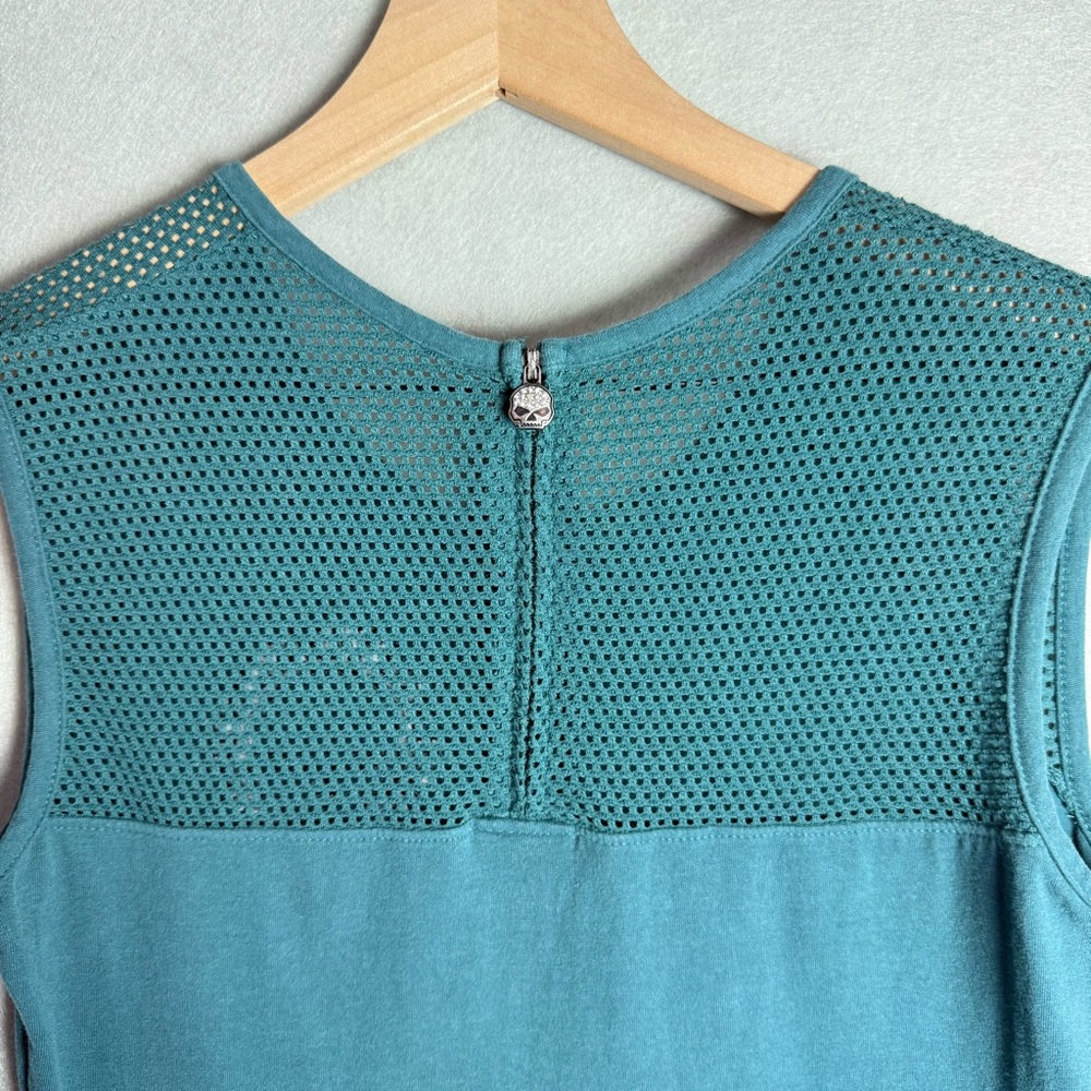 Harley-Davidson Vintage Women's Mesh Shoulder Teal Sleeveless Graphic Arkansas M - Picture 4 of 11